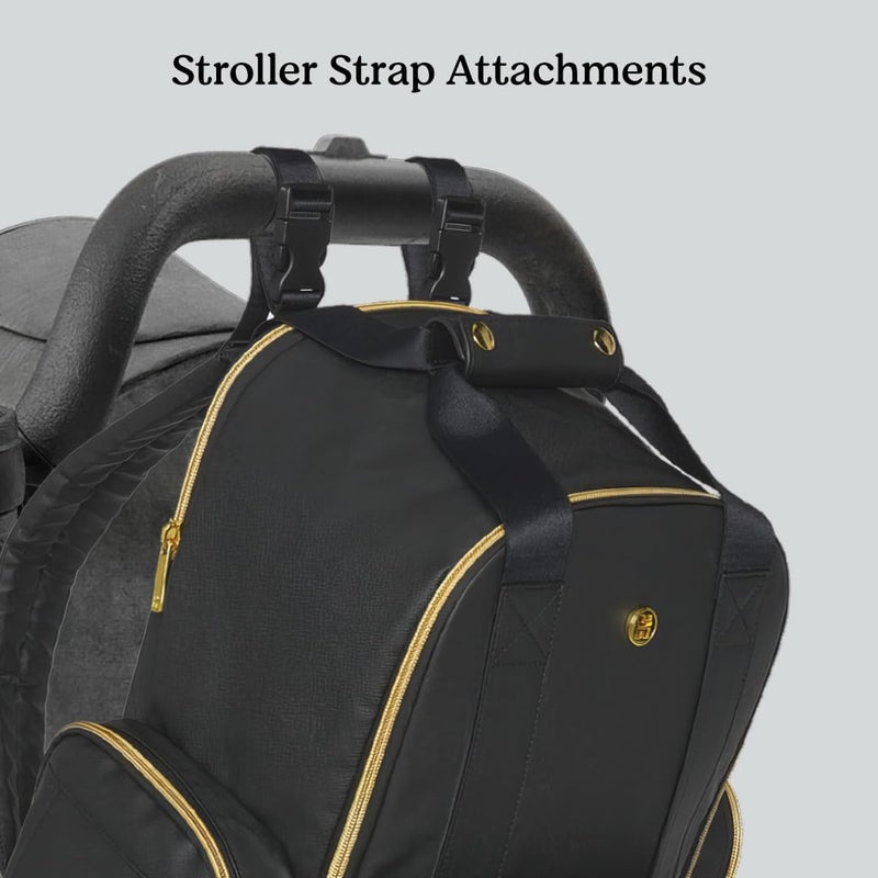 HUGGIES Unisex-adult Signature Hug Pack Diaper Backpack, Black Leather, One Size - Image 2